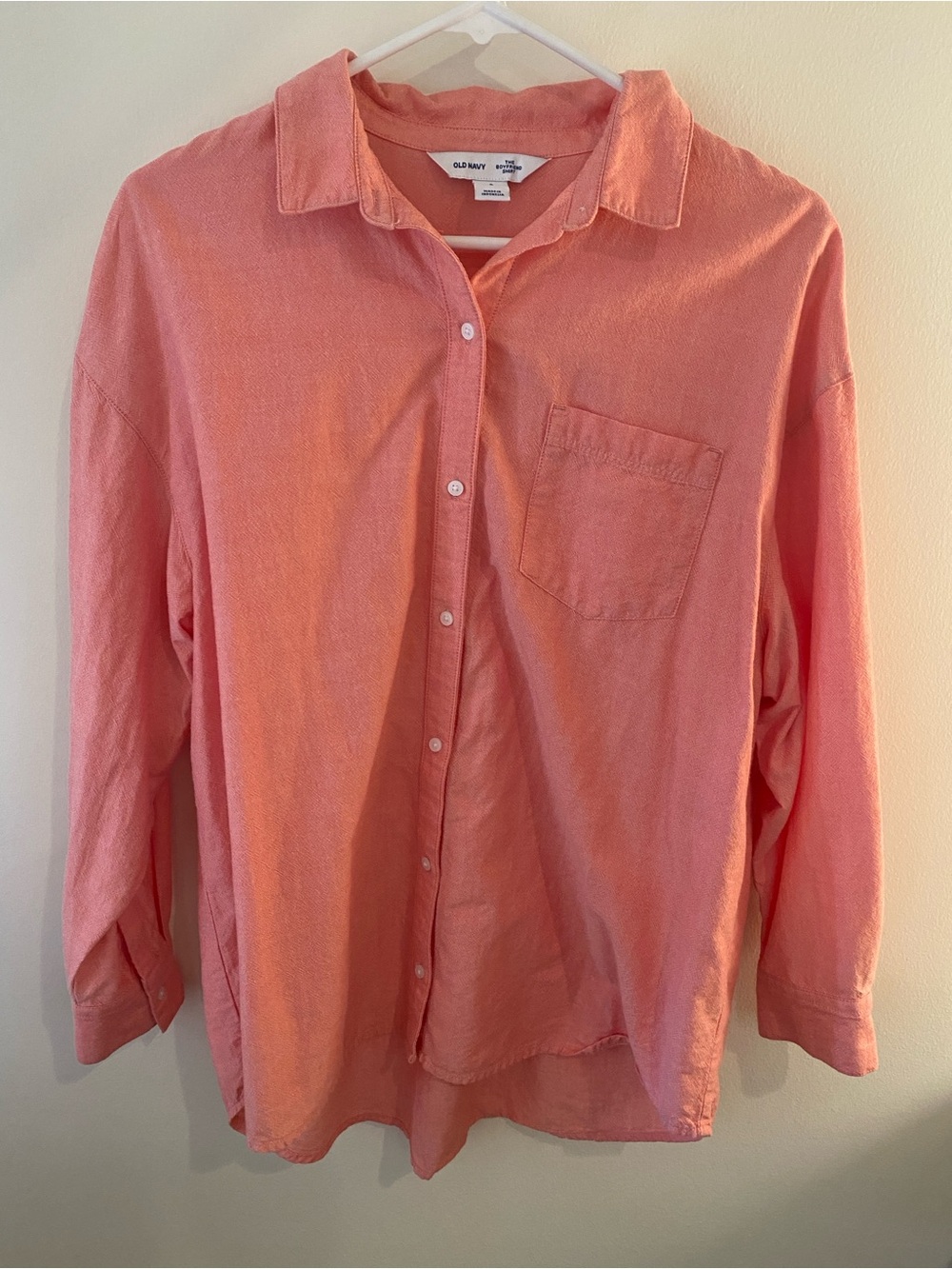 Old Navy The Boyfriend Shirt Coral size Small